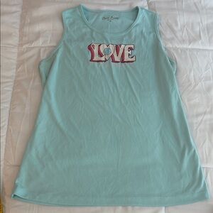 Chic Light Blue Love Tank Top